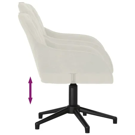 Chaises pivotantes à manger lot de 2 Crème Velours