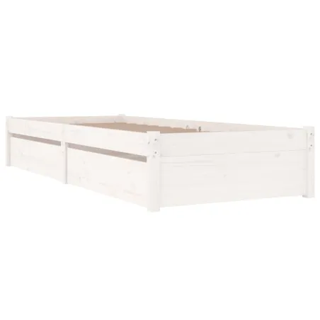 Cadre de lit sans matelas avec tiroirs blanc