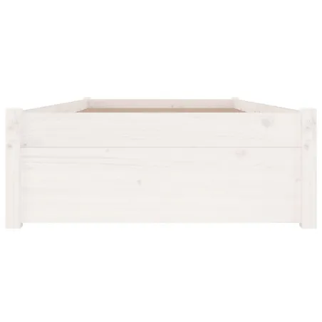 Cadre de lit sans matelas avec tiroirs blanc