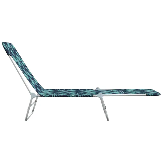 Chaises longues pliables lot de 2 Acier tissu Motif de feuilles