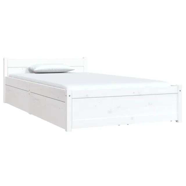 Cadre de lit sans matelas avec tiroirs blanc
