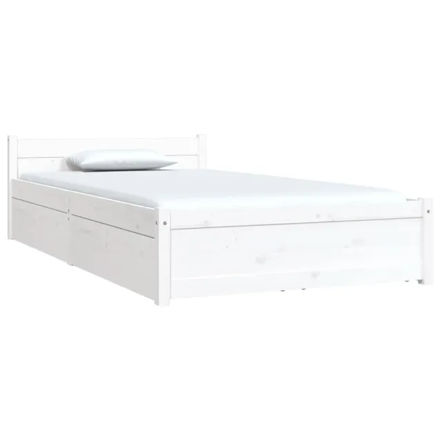 Cadre de lit sans matelas avec tiroirs blanc 90x200 cm