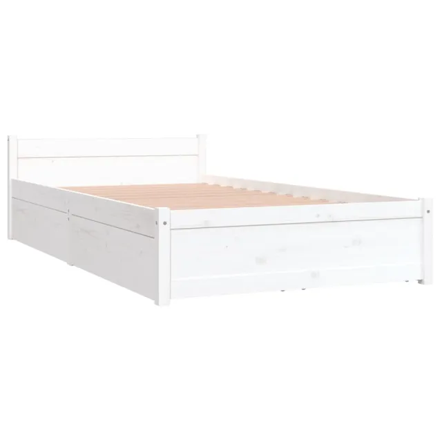 Cadre de lit sans matelas avec tiroirs blanc 90x200 cm