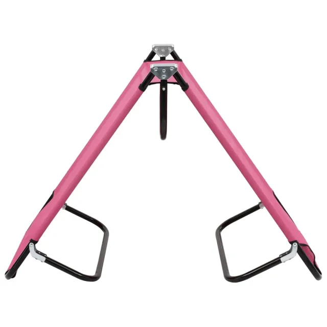 Chaise longue pliable acier rose