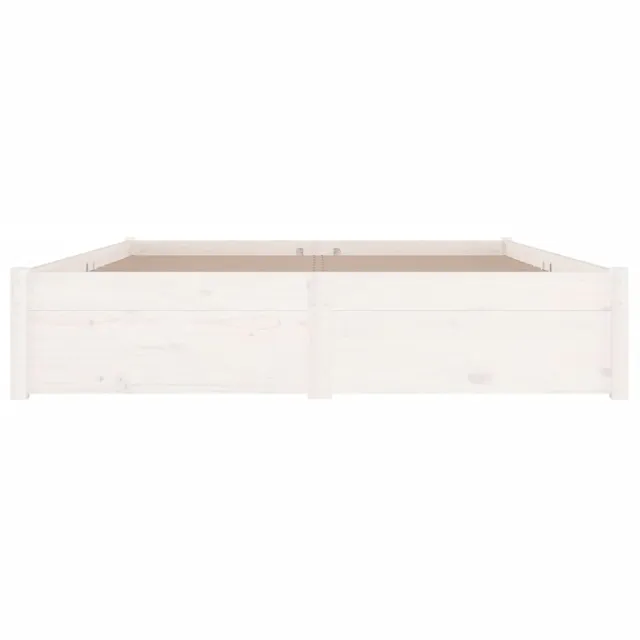 Cadre de lit sans matelas avec tiroirs blanc