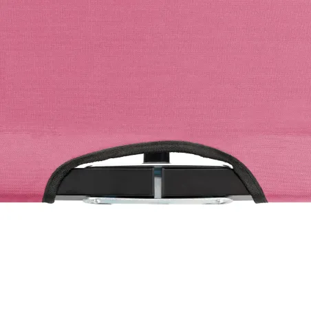 Chaise longue pliable 2 places rose acier