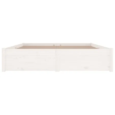 Cadre de lit sans matelas avec tiroirs blanc 200x200 cm