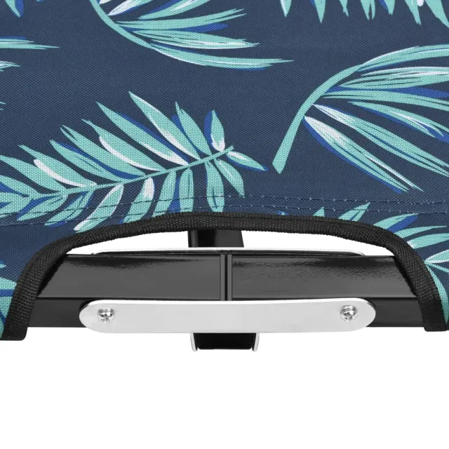 Chaise longue pliable 2 places Motif de feuilles Acier