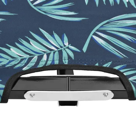 Chaise longue pliable 2 places Motif de feuilles Acier