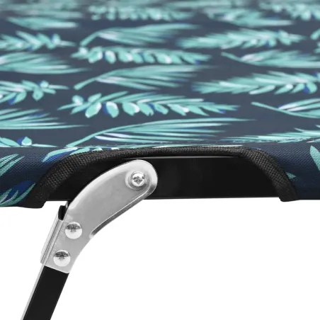 Chaise longue pliable 2 places Motif de feuilles Acier