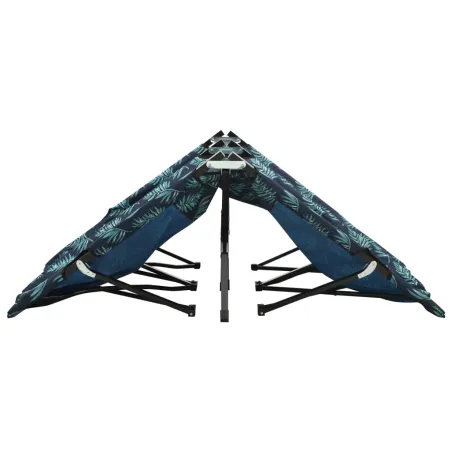 Chaise longue pliable 2 places Motif de feuilles Acier