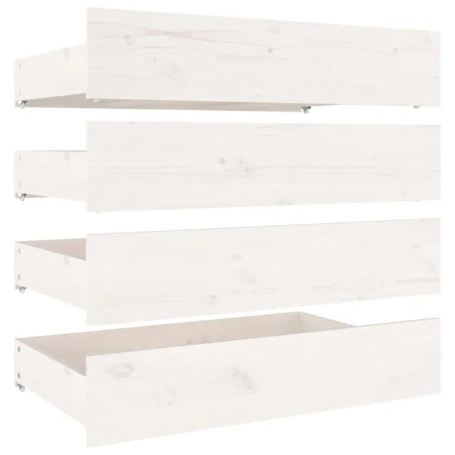 Cadre de lit sans matelas avec tiroirs blanc