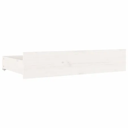 Cadre de lit sans matelas avec tiroirs blanc 140x200 cm