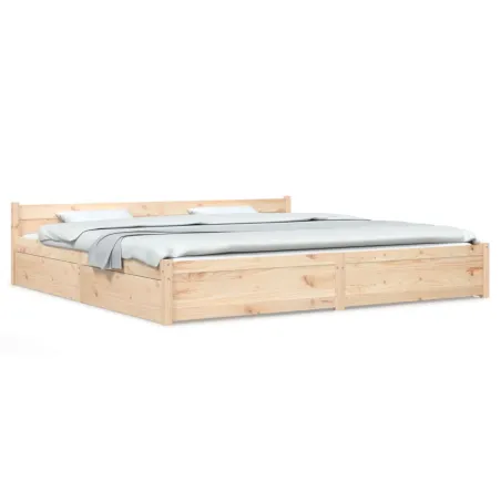 Cadre de lit sans matelas avec tiroirs