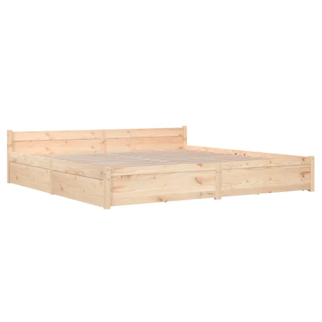 Cadre de lit sans matelas avec tiroirs