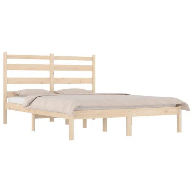 Cadre de lit sans matelas bois massif 140x190 cm