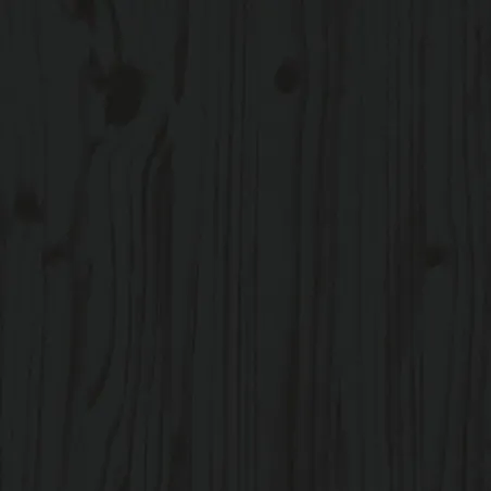 Cadre de lit sans matelas noir bois massif 100x200 cm