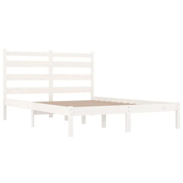 Cadre de lit sans matelas blanc bois massif 120x200 cm