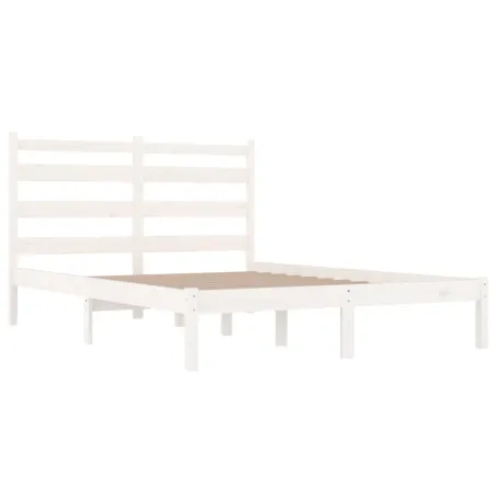 Cadre de lit sans matelas blanc bois massif 200x200 cm