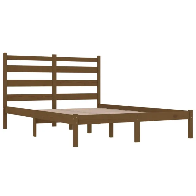 Cadre de lit sans matelas marron miel bois massif 200x200 cm