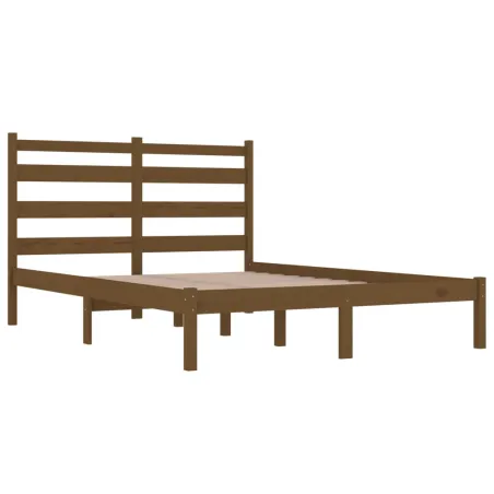 Cadre de lit sans matelas marron miel bois massif 200x200 cm