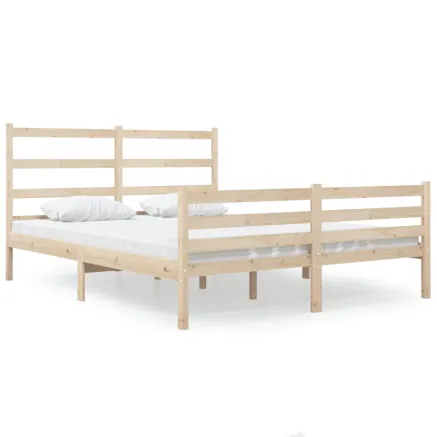 Cadre de lit sans matelas bois massif 2