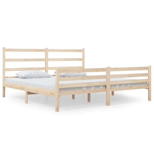 Cadre de lit sans matelas bois de pin massif 140x190 cm