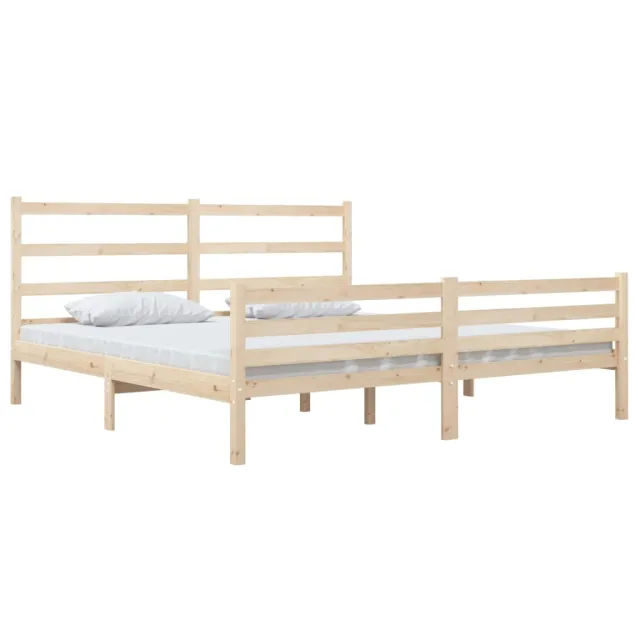 Cadre de lit sans matelas bois de pin massif 140x190 cm