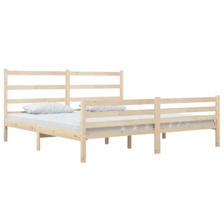 Cadre de lit sans matelas bois de pin massif 140x190 cm