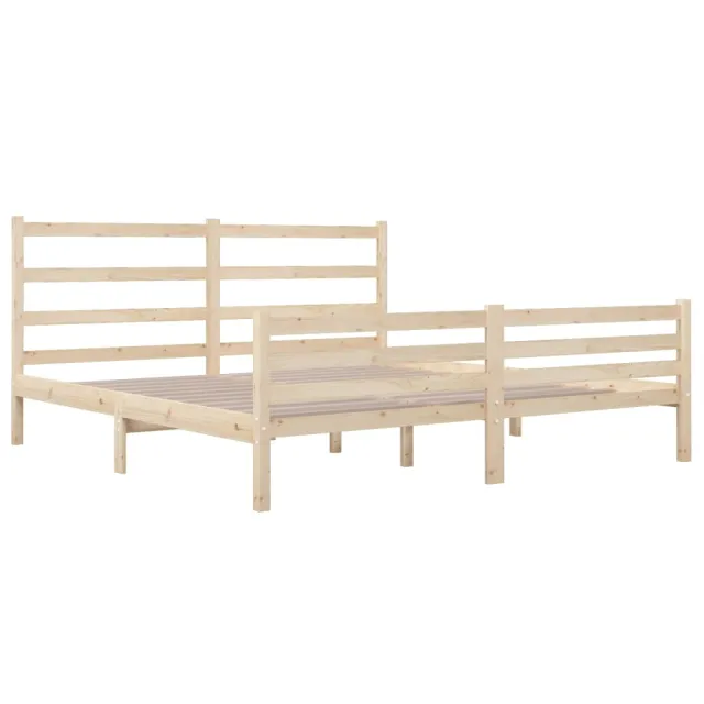 Cadre de lit sans matelas bois de pin massif 140x190 cm