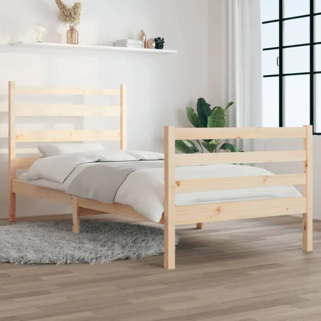Cadre de lit sans matelas bois de pin massif 90x200 cm