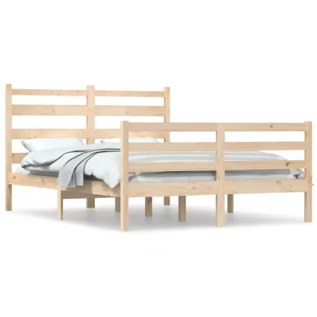 Cadre de lit sans matelas bois massif de pin 140x200 cm