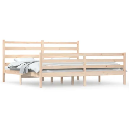 Cadre de lit sans matelas bois massif de pin 200x200 cm 2