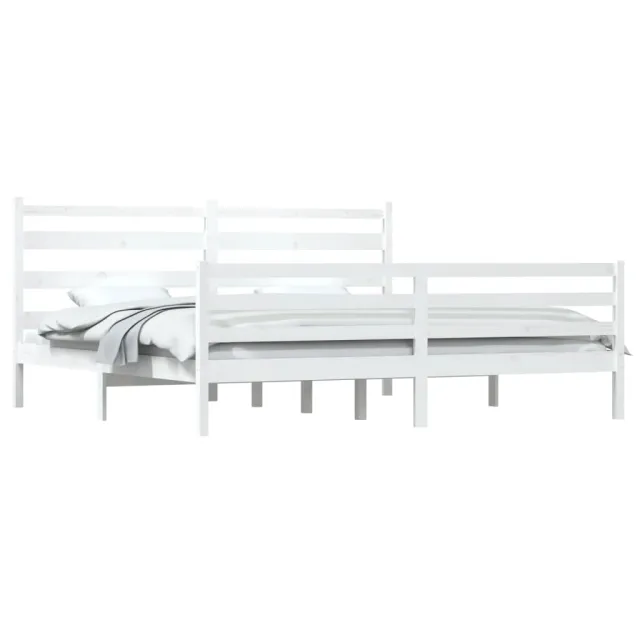 Cadre de lit sans matelas bois massif de pin 200x200 cm blanc