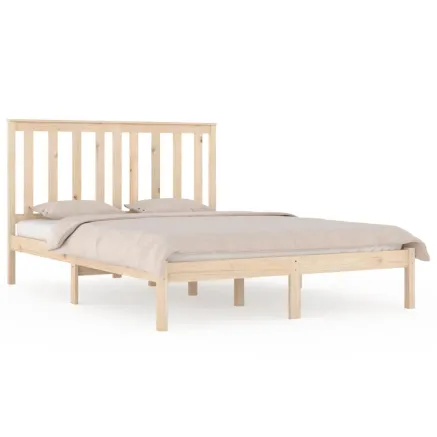 Cadre de lit sans matelas bois massif 2