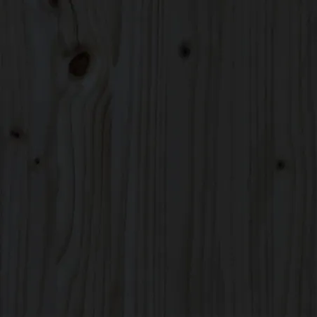 Cadre de lit sans matelas noir bois massif 140x190 cm