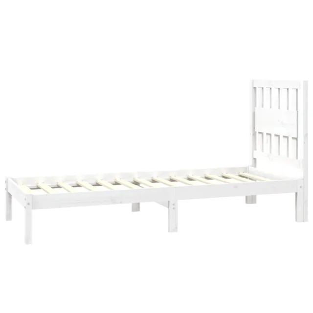Cadre de lit sans matelas blanc bois massif
