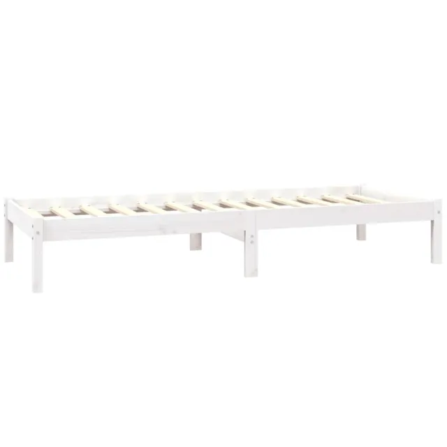 Cadre de lit sans matelas blanc bois massif
