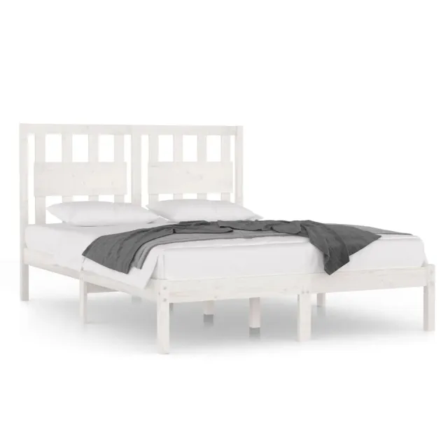 Cadre de lit sans matelas blanc bois massif 120x200 cm