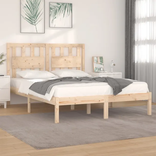Cadre de lit sans matelas bois de pin massif 160x200 cm