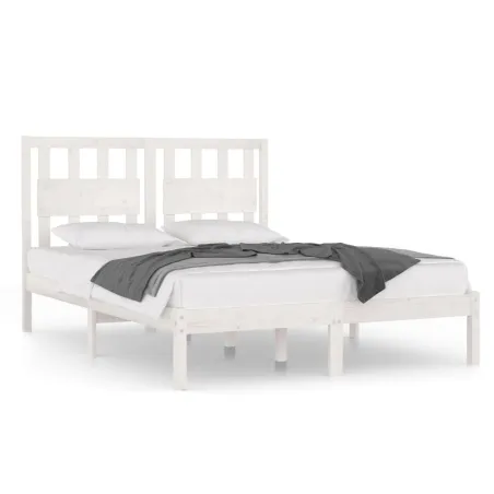 Cadre de lit sans matelas blanc bois de pin massif 160x200 cm