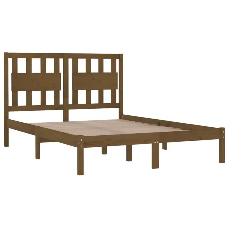 Cadre de lit sans matelas marron miel bois massif 200x200 cm