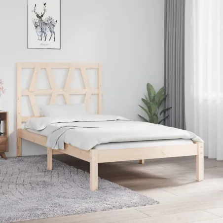 Cadre de lit sans matelas bois massif 100x200 cm
