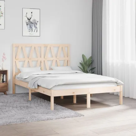 Cadre de lit sans matelas bois massif 120x200 cm