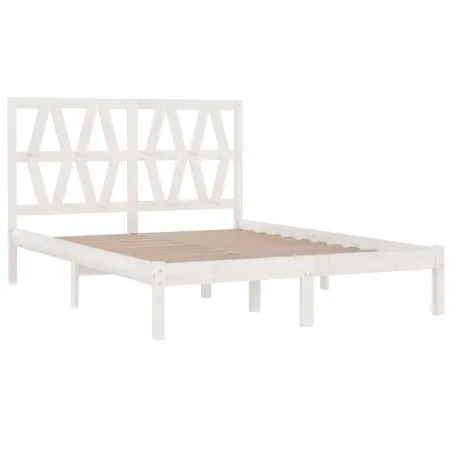 Cadre de lit sans matelas blanc bois massif 120x200 cm