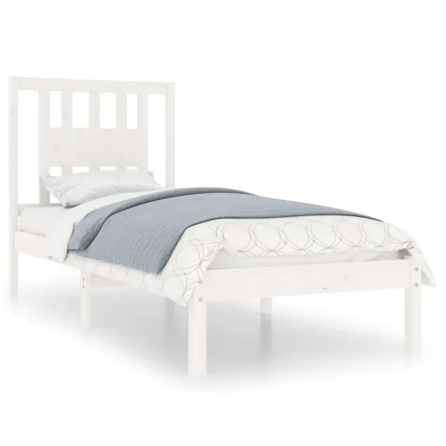 Cadre de lit sans matelas blanc bois massif