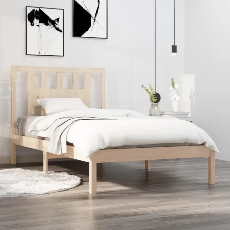 Cadre de lit sans matelas bois massif 90x200 cm
