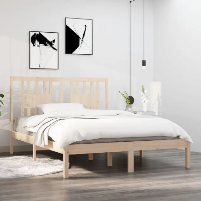 Cadre de lit sans matelas bois massif 120x200 cm