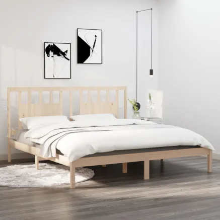 Cadre de lit sans matelas bois massif 200x200 cm
