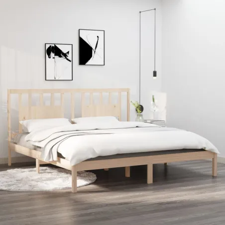 Cadre de lit sans matelas bois massif 200x200 cm